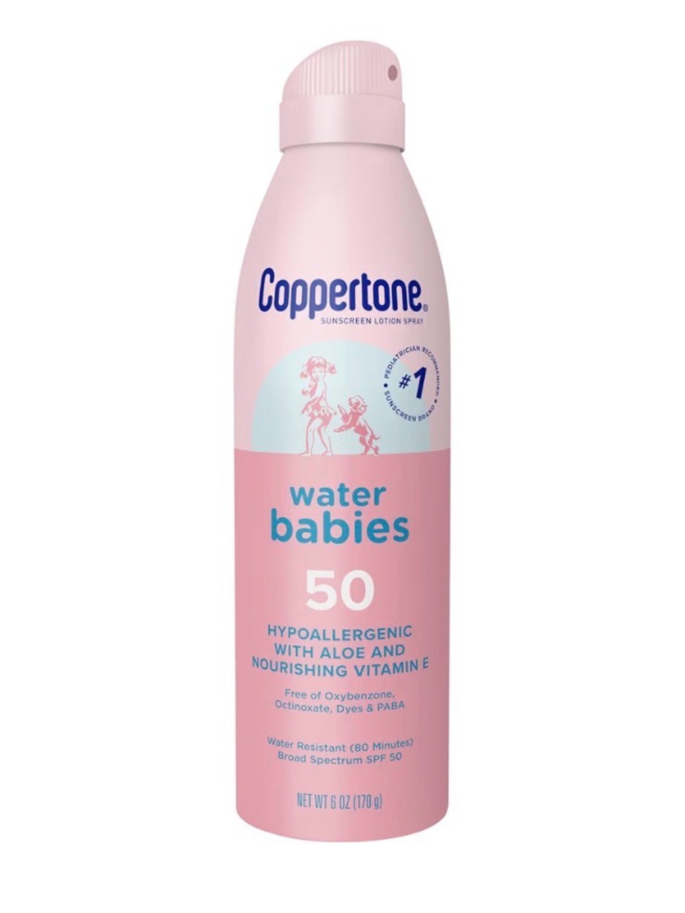 Coppertone WaterBabies Baby Sunscreen Spray SPF 50, 6 OZ
Spray Sunscreen for Bab